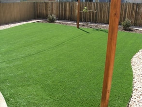 artificial grass installed in a frontyard