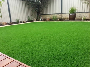 neatly installed artificial grass installed in a frontyard