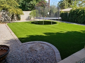 after photo of a neatly installed synthetic grass